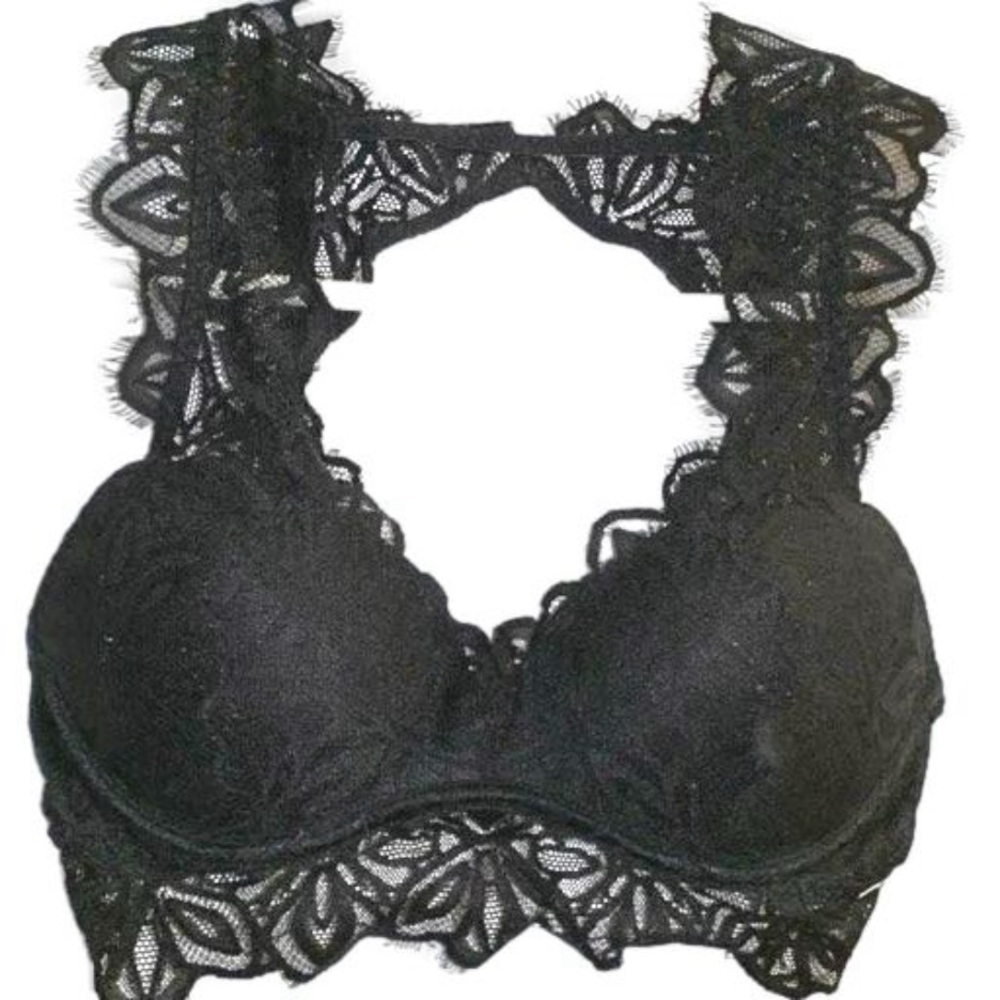 Victoria Secret Pink Bralette- Black Lace, Padded